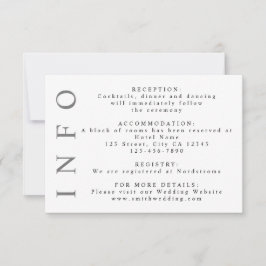 Grijze en witte monogram minimalistische bruiloft  RSVP kaartje