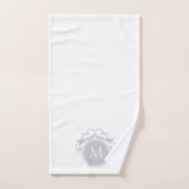 Grijze en witte monogrammen bad handdoek (Handdoek)