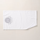 Grijze en witte monogrammen bad handdoek (Handdoek)