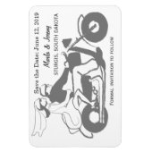 Grijze en witte motorfiets sparen de datum magneet (Verticaal)