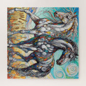 Grijze en witte paarden 600 Stuk Puzzel Legpuzzel (Horizontaal)