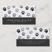 Grijze en witte pagina's | Dog Groomer Visitekaartje (Voorkant / Achterkant)