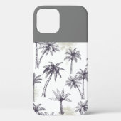 Grijze en witte palmboom Case-Mate iPhone case (Achterkant)