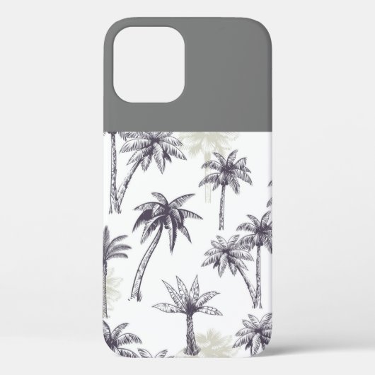 Grijze en witte palmboom Case-Mate iPhone case (Achterkant)