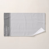 Grijze en witte paniekstrips Aangepaste badhanddoe Bad Handdoek (Handdoek)