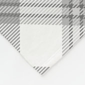 Grijze en witte pannen Tartan Pset en Monogram Fleece Deken (Hoek)