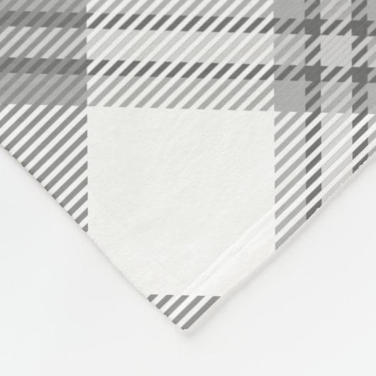 Grijze en witte pannen Tartan Pset en Monogram Fleece Deken (Hoek)
