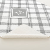 Grijze en witte pannen Tartan Pset en Monogram Sherpa Deken (3/4)