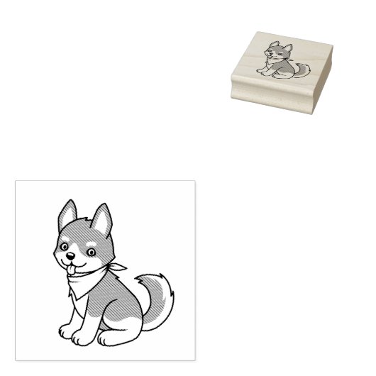 Grijze en witte pap rubberstempel (Gestempeld)