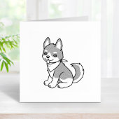 Grijze en witte pap rubberstempel