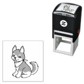 Grijze en witte pap  zelfinktende stempel (In situ)