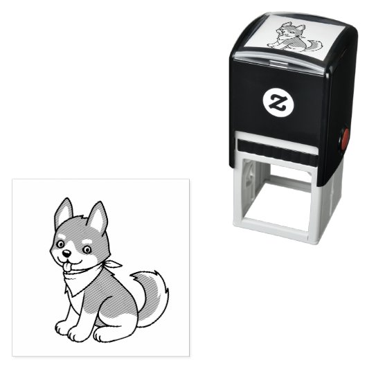 Grijze en witte pap  zelfinktende stempel (In situ)