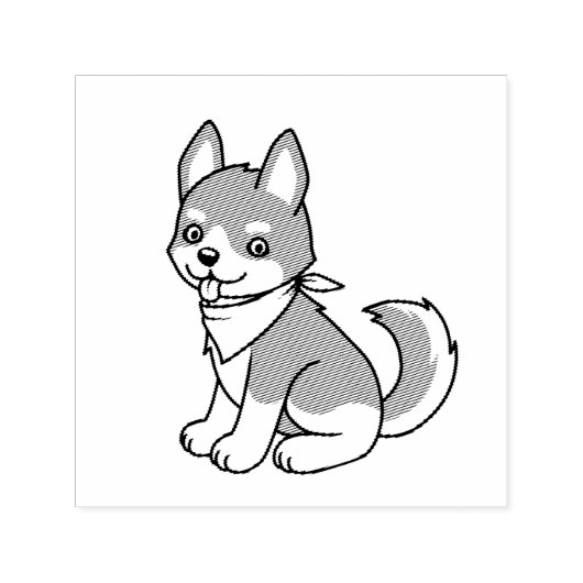 Grijze en witte pap  zelfinktende stempel (Design)