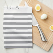 Grijze en witte patroonplaat theedoek (Quarter Fold)