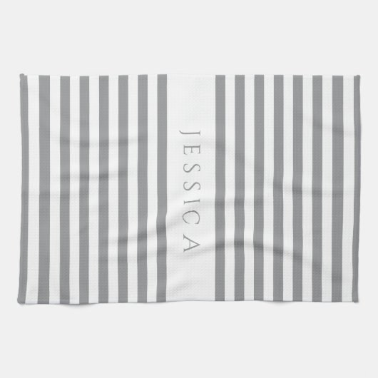 Grijze en witte patroonplaat theedoek (Horizontaal)