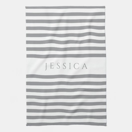 Grijze en witte patroonplaat theedoek (Verticaal)