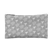 Grijze en witte pijlen met monogram make-up bag (Achterkant)