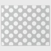 Grijze en witte poka dot Gift Wrapping Paper Cadeaupapier (Vlak)