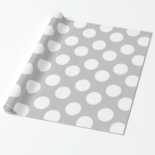 Grijze en witte poka dot Gift Wrapping Paper Cadeaupapier