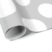 Grijze en witte poka dot Gift Wrapping Paper Cadeaupapier (Rol Hoek)