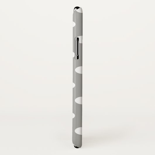 Grijze en Witte Polka Dot Persoonlijke naam Case-Mate iPhone Case (Achterkant / rechts)