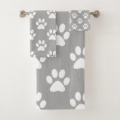 Grijze en witte pootafdrukken bad handdoek (Insitu)