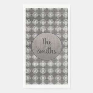 Grijze en witte schelpen servet