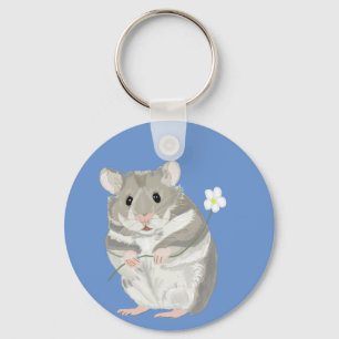 Grijze en witte Sleutelhanger van de hamster van d