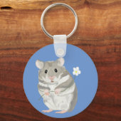 Grijze en witte Sleutelhanger van de hamster van d (Voorkant)
