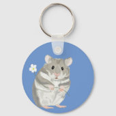 Grijze en witte Sleutelhanger van de hamster van d (Achterkant)