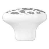 Grijze en witte sneeuwstrook - grijs dierpatroon keramische knop (Zijkant)