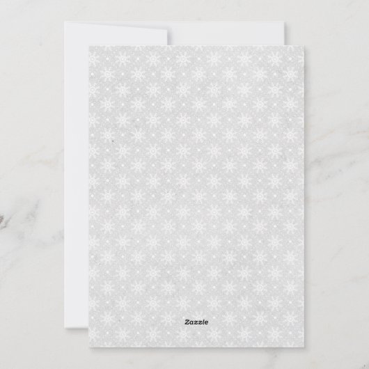 Grijze en Witte Sneeuwvlok Kerstkaart (Achterkant)