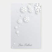 Grijze en witte sneeuwvlokken post-it® notes (Voorkant)