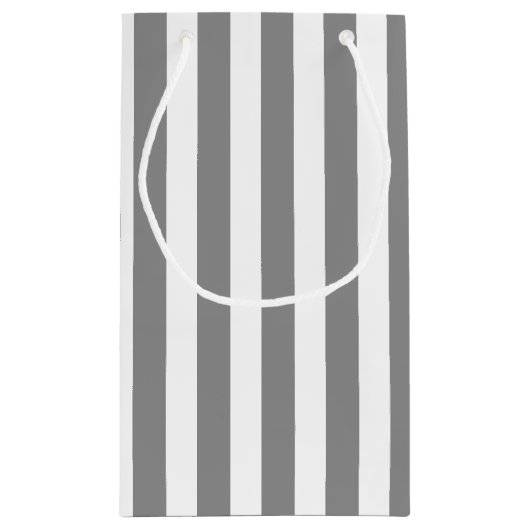 Grijze en witte snoepjes strepen klein cadeauzakje (Achterkant)