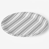 Grijze en witte snoepjes strepen papieren bordje (Gekanteld)