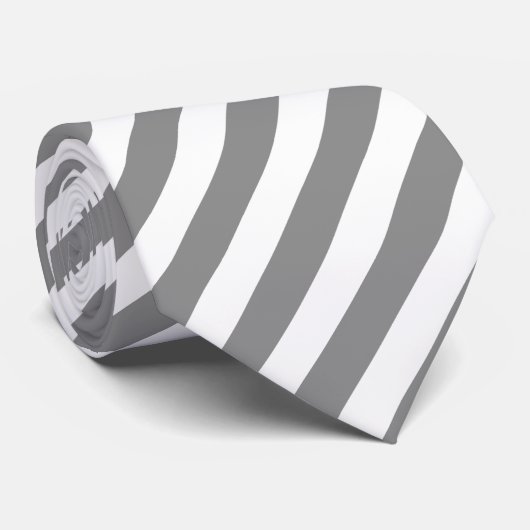Grijze en witte snoepjes strepen stropdas (Opgerold)