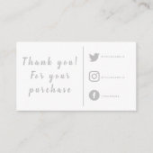 Grijze en witte sociale links Kaarten invoegen (Voorkant)