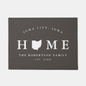 Grijze en witte staat Iowa Map Mat, Doormat Deurmat (Voorkant)