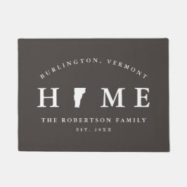 Grijze en witte staat Vermont Map Mat, Doormat Deurmat