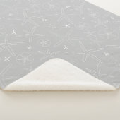Grijze en witte Starfish & Sand Dollar Sherpa Blan Deken (3/4)