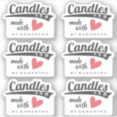 Grijze en witte, stijlvolle diamanten rode hartkaa sticker (Voorkant)