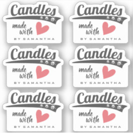 Grijze en witte, stijlvolle diamanten rode hartkaa sticker