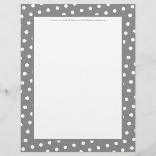 Grijze en witte Stippen Stationery met Handtekenin