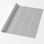 Grijze en witte strepen cadeaupapier (Uitgerold)