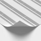 Grijze en witte strepen cadeaupapier (Hoek)