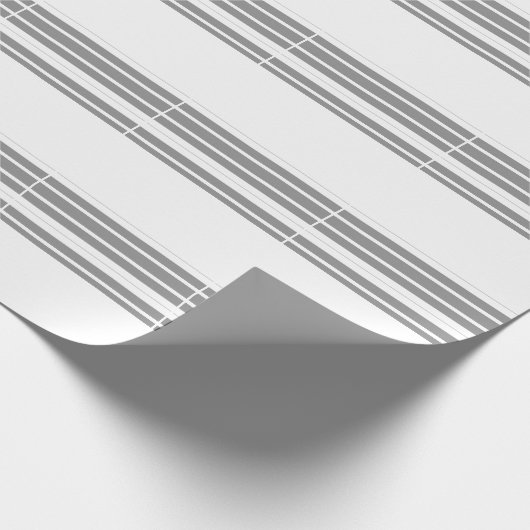 Grijze en witte strepen cadeaupapier (Hoek)