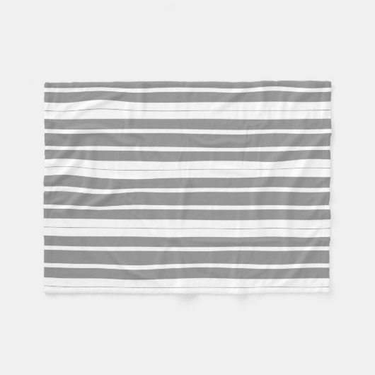 Grijze en witte strepen fleece deken (Voorkant (Horizontaal))
