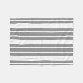 Grijze en witte strepen fleece deken (Voorkant (Horizontaal))