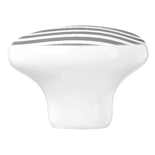 Grijze en witte strepen keramische knop (Zijkant)
