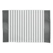 Grijze en witte strepen kussensloop (Voorkant)